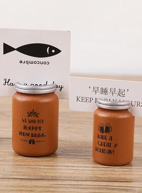 简约咖啡杯留言夹 复古打字机造型便签夹 桌面小摆件可爱照片夹