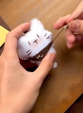 手工不织布猫鱼挂件香囊钥匙扣