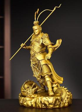 纯铜斗战 胜佛美猴王摆件神通广大齐天大圣黄铜办公室工艺装饰品