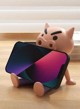 肥嘟嘟左卫门客厅桌面房间卧室手机支架蜡笔小新床头软装饰品摆件