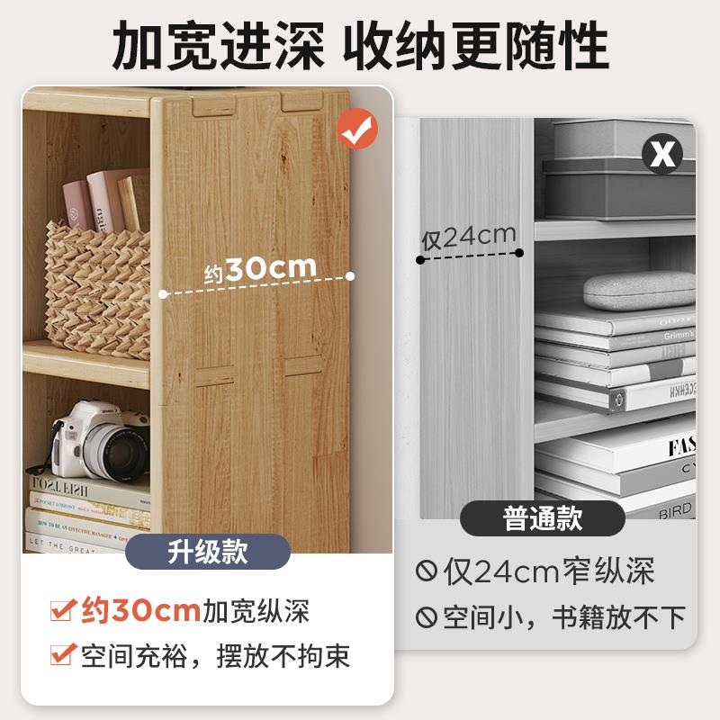 实木书架落地储物柜一体靠墙收纳柜子日式八格自由组合格子书柜矮 - 图2