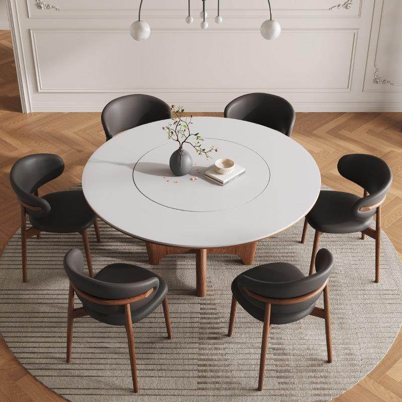 北欧实木岩板餐桌简约现代多功能电磁炉圆形餐桌内嵌转盘家用圆桌,淘宝优惠券,粉丝福利购,淘宝优惠卷