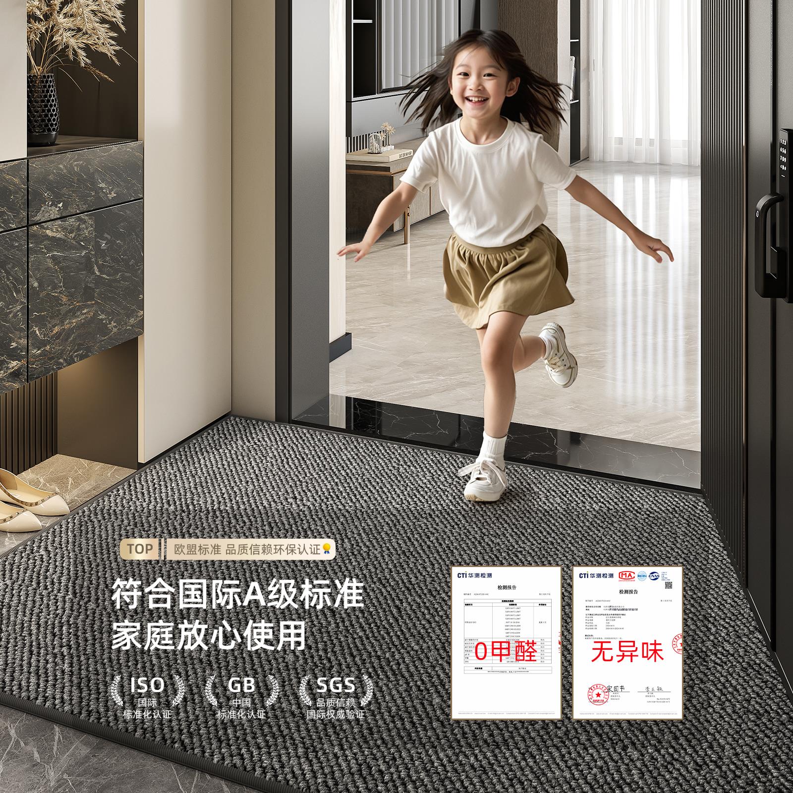 入户地垫2025新款高级感门口脚垫彷剑麻家用耐脏防滑进门玄关地毯 - 图2