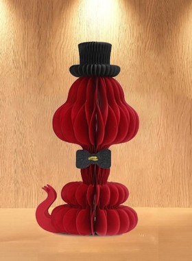 速发婚庆摆色小龙人凤凰手国立体蜂窝纸工潮红件结婚喜庆布置