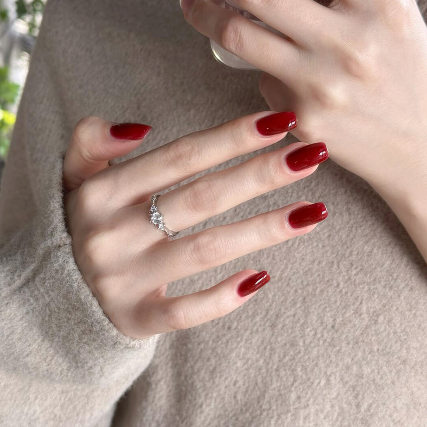 植兔手工穿戴甲2026新款高级感新年正红色美甲显白纯色车厘子成品,淘宝优惠券,粉丝福利购,淘宝优惠卷