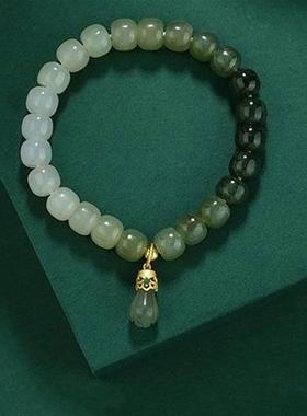 玉兰花手链女ins小众设计2023新款轻奢高级复古渐变仿和田玉手串