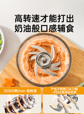 蓓比舒辅食机婴儿多功能料理机宝宝专用打泥米糊研磨搅拌机小型