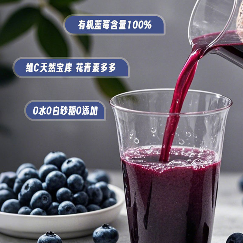【单袋】元初食品有机蓝莓果汁110g 花青素饮料蓝莓汁NFC100%鲜榨,淘宝优惠券,粉丝福利购,淘宝优惠卷