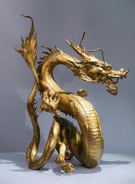 元盛基珠宝生意兴隆，吸水蓝龙铜工艺品，五爪金龙饰品，公司办财