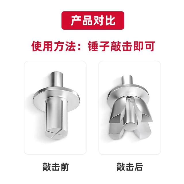 Aluminum rivet hammer rivet American core flat head rivet iron plate iron semicircular head new rivet hinge repair