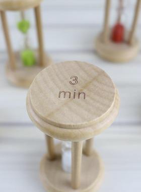 0039木质1/2/3分钟沙漏计时器时间 创意家居装饰小摆件