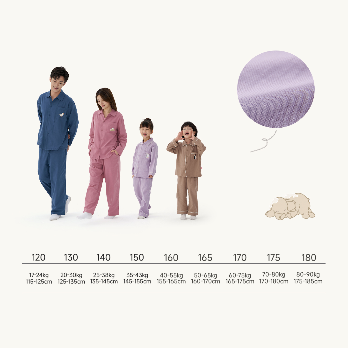 Q21x姆明联名100%棉儿童睡衣男女秋冬透气抑菌家居服套装吸湿排汗 - 图3