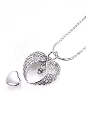 。 Commemorative relatives pet ashes Pendant Necklace wings