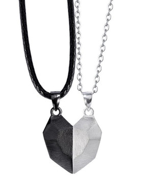 Fashion Love Heart Necklace Couple Jewelry Matching Friendsh