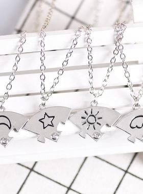 。Alloy plating versatile fashion new splicing Pendant Neckl