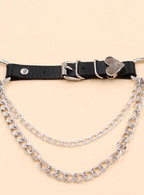 Punk Gothic PU Leather Irregular Neckl3011ace Necklace Peach