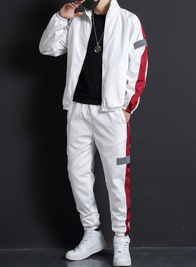 2022 Men Fashion Tracksuit Spring Autumn Reflective Sweatshi