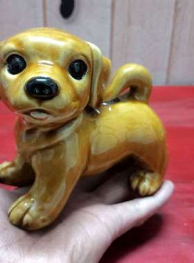 陶瓷旺财狗摆件家居客厅电视摆设儿童生肖艺术饰品桌面摆设狗礼品