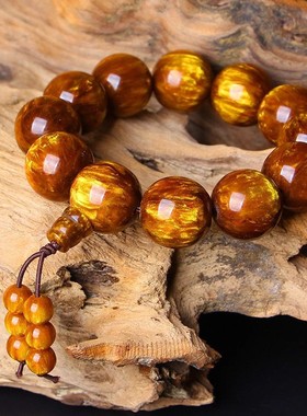 手串盘玩神器天然金丝海柳佛珠手串男108血柳情侣手錬黑珊瑚文玩