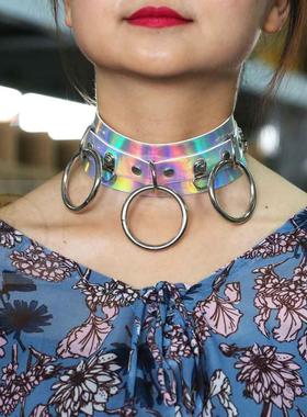 。Alternative adult fun products O-ring laser leather collar