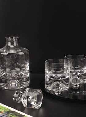 欧式轻奢玻璃醒酒器壶白兰地洋酒威士忌酒具餐厅样板房家居装饰品