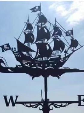 亚马逊新款帆船风向标金属剪影装饰手工艺品摆件金属花园庭院摆件