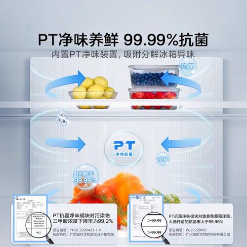 美的出品华凌426十字四门电冰箱家用风冷超薄嵌入净味大容量一级 - 图2