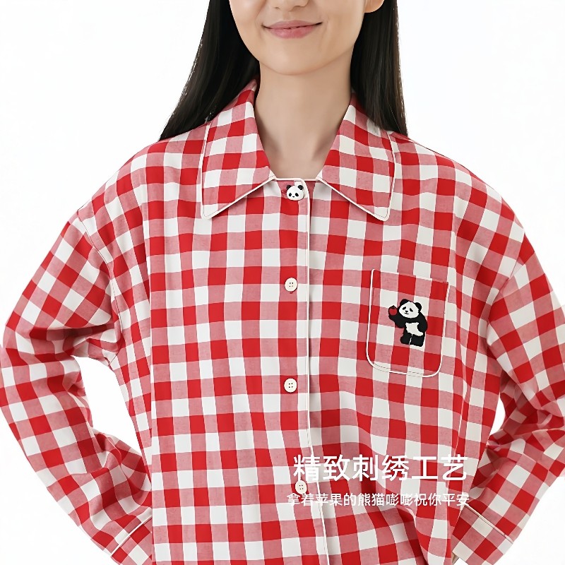 野兽P同款家居熊猫嘭嘭加厚全棉法兰绒家居服套装可外穿情侣睡衣,淘宝优惠券,粉丝福利购,淘宝优惠卷