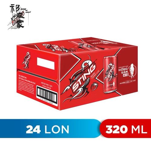 越南STING dau Thai 草莓味汽水饮料320ml罐装好喝 - 图1
