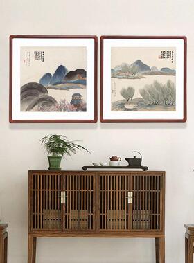 5ZW齐白石国画石门二十四景斗方山水画客厅玄关装饰画公室