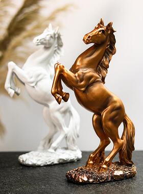 欧式摆件家居饰品乔迁开业礼品 新款腾空俊马客厅办公室工艺品