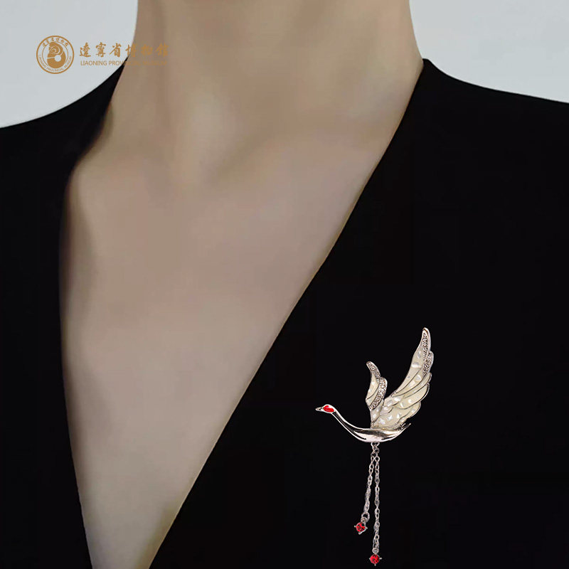 辽宁省博物馆鹤舞风华发圈发夹胸针女生文创饰品生日礼物送女朋友