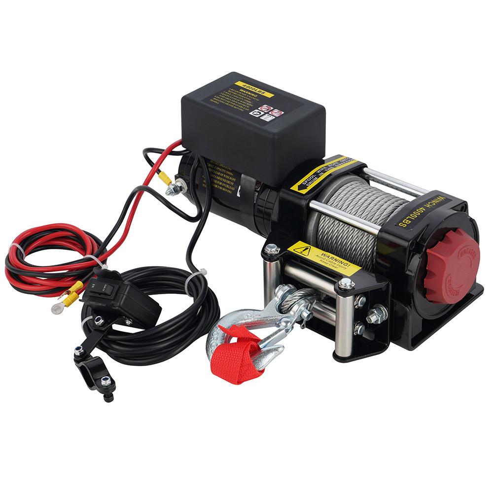 厂家直销12V/24V沙滩车4000磅电动绞盘沙滩车绞盘便携式绞盘 - 图2