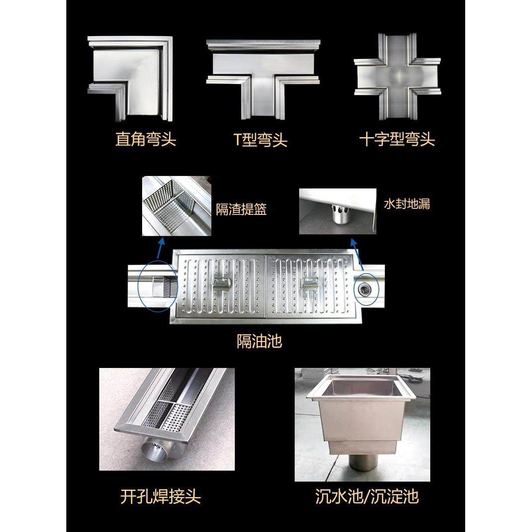 304不锈钢排水沟线性地沟u型槽成品凹槽排水槽厨房下水道定制盖板,淘宝优惠券,粉丝福利购,淘宝优惠卷