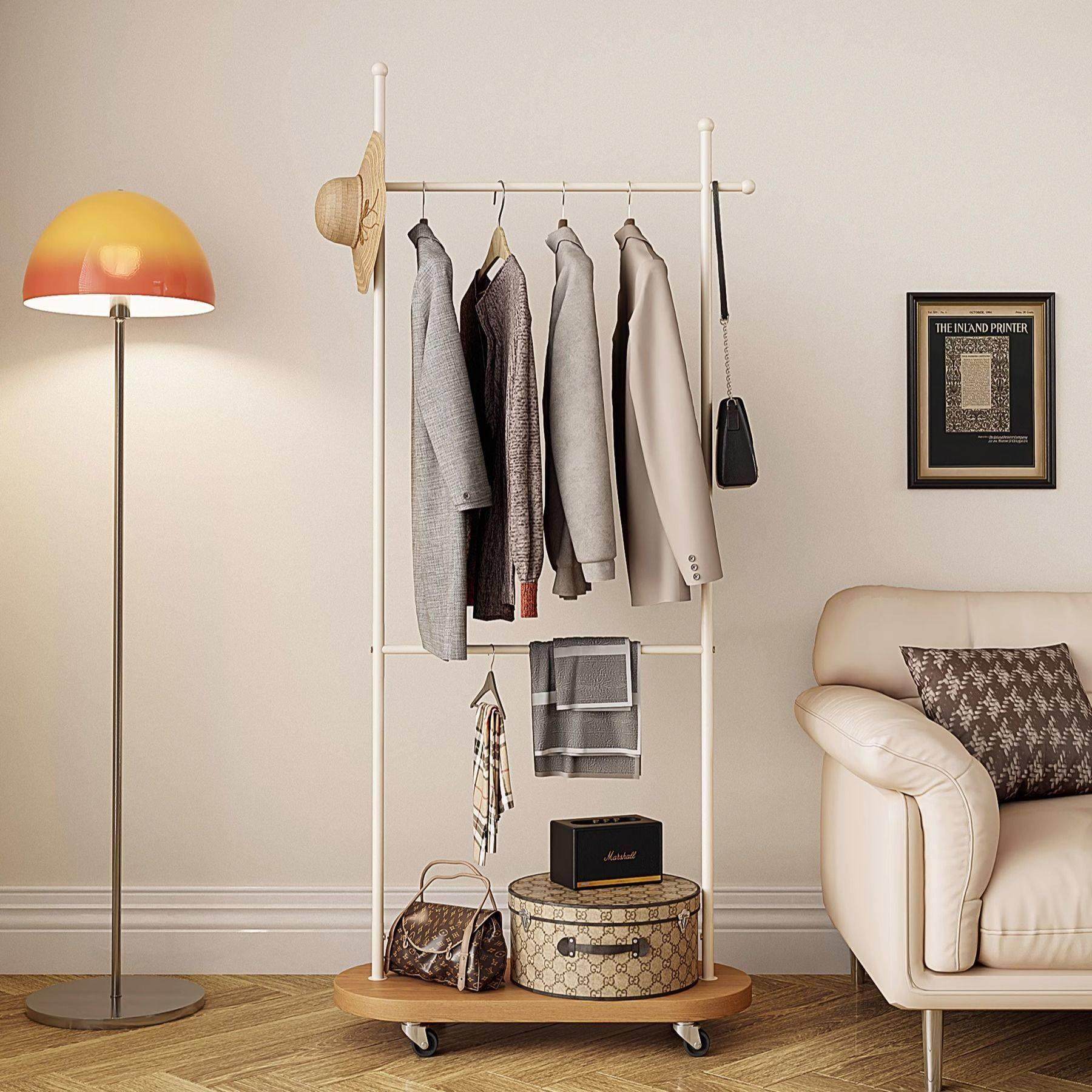 中古风挂衣架落地式2025新款入户可移动衣帽架卧室家用衣架置物架,淘宝优惠券,粉丝福利购,淘宝优惠卷