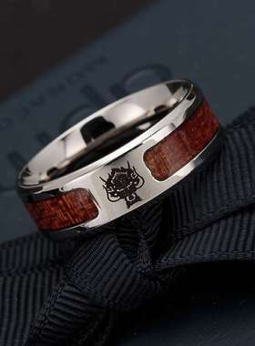 Jewelry half circle wood grain ring jewelry