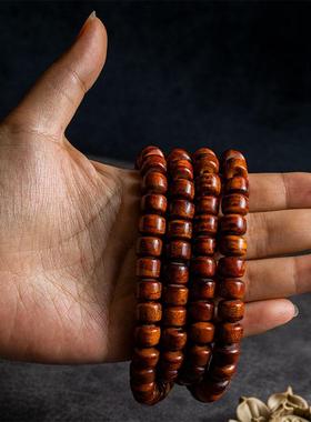 佛珠心经108颗挂件男女西藏骨手串汽车手链藏式吊坠文玩天然桃木