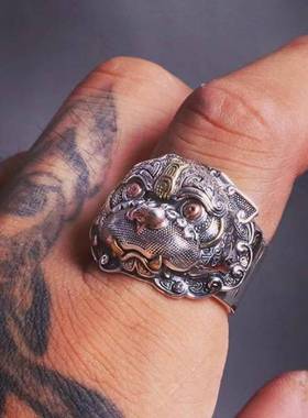 -Chen Rui Jewelry Retro Year Beast Mascot Ring New Fashion D
