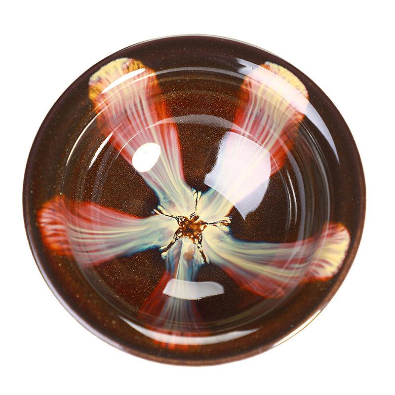 窑变陶瓷单杯建盏天目釉茶杯茶盏创意个人主人杯大号品茗杯斗笠杯 - 图3