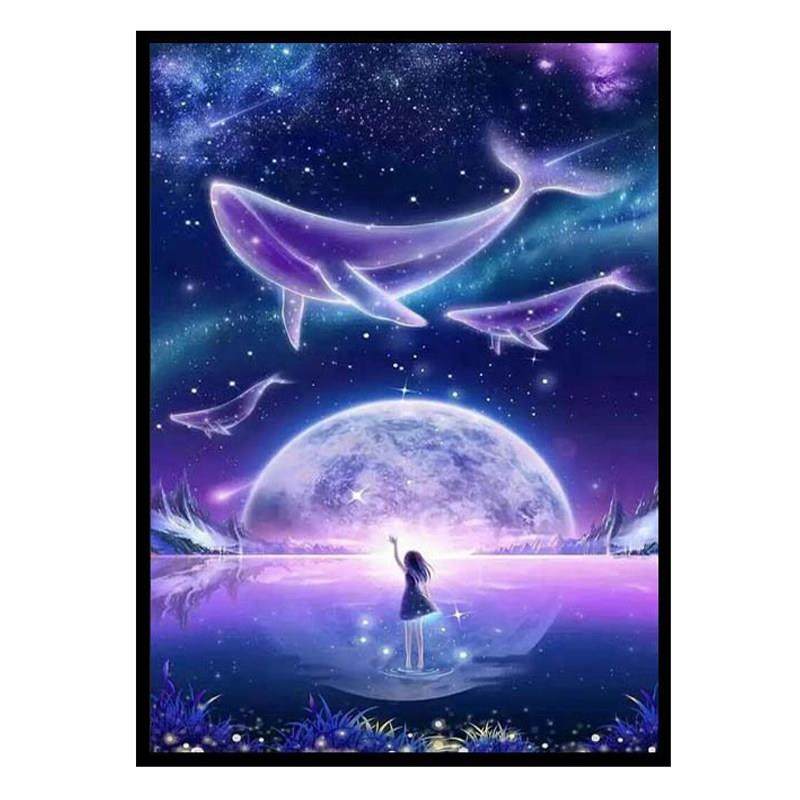 钻石画2025新款5d满钻星空鲸鱼卡通风景儿童手工点贴钻十字绣卧室,淘宝优惠券,粉丝福利购,淘宝优惠卷