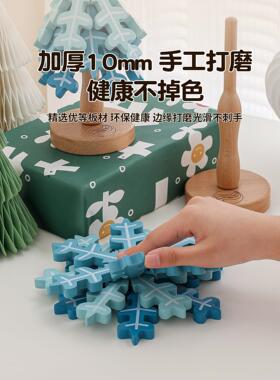 圣诞树隔热垫餐桌防烫垫一棵树实木创意摆件耐高温杯垫锅碗盘垫子