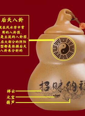 陶土火麒麟避火龙化解厨房在东西北角灶台火烧子山孙陶葫芦罐摆件