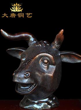 圆明园十二生肖兽首纯铜摆件龙马头羊鼠牛首猴头底座国宝12兽头铜