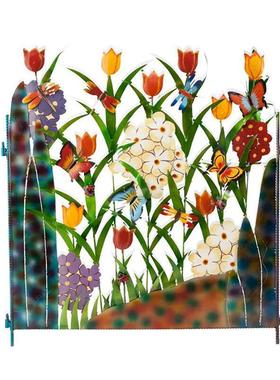 庭院花园铁艺栅栏护栏装饰品公园拟真花草摆件亚马逊外贸跨境公园