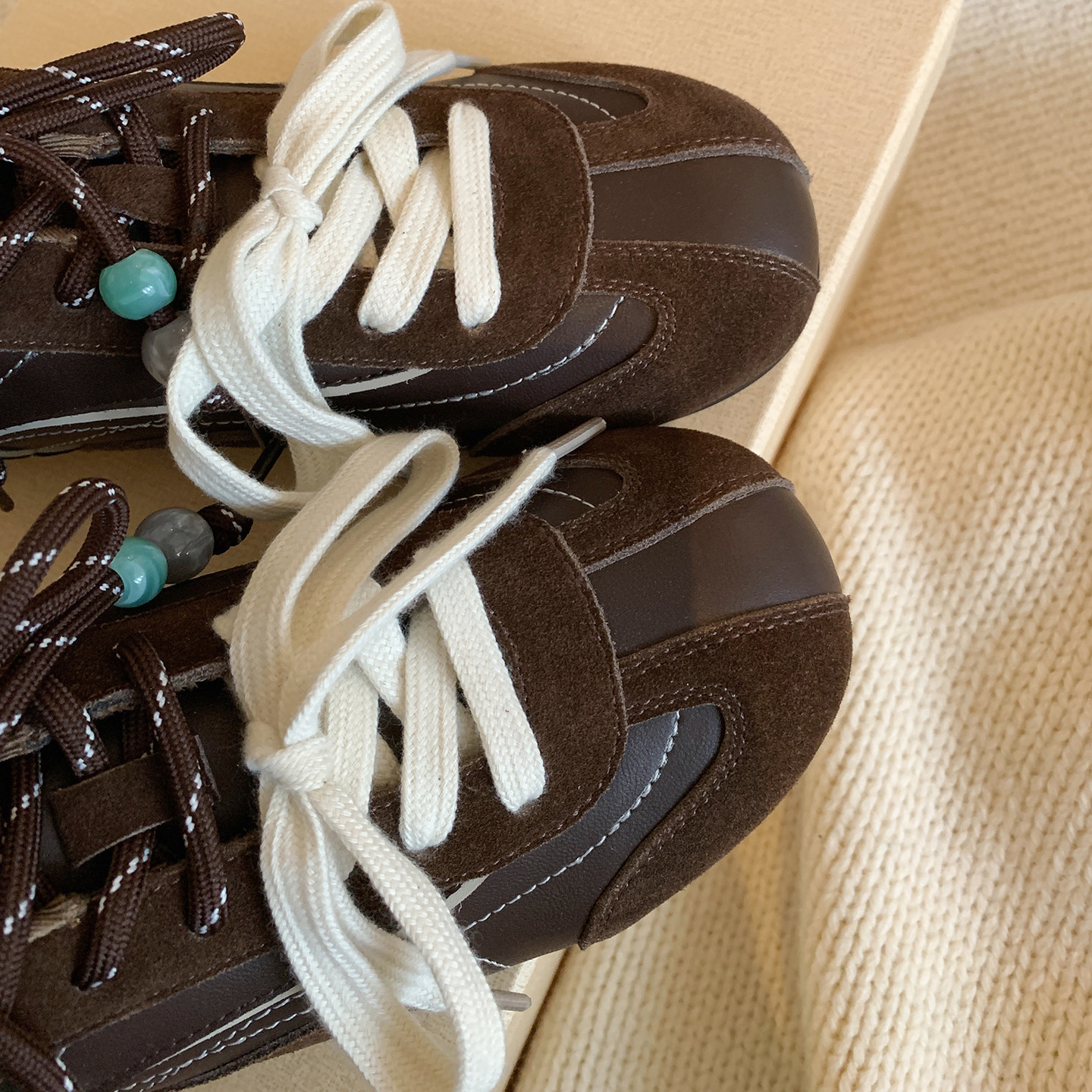 Chio2nd南风 4CM增高德训鞋女冬休闲鞋巨好看百搭配阔腿裤的鞋子,淘宝优惠券,粉丝福利购,淘宝优惠卷