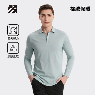 路森男士加绒长袖针织POLO衫