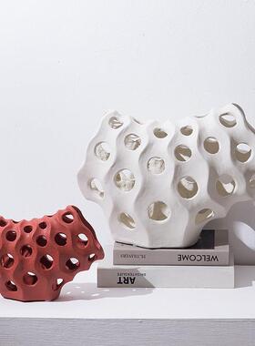 现代简约珊瑚几何摆件酒店前台售楼大厅摆设客厅样板房软装工艺品