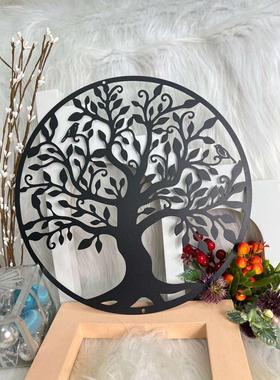 跨境亚马逊爆款金属墙饰壁挂家居铁艺剪影装饰墙面艺术生命之树