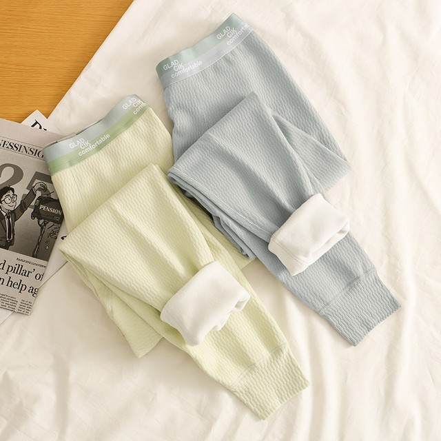 Men's velvet thickened thermal trousers, boys' autumn trousers, mid-waist autumn and winter youth elastic slim leggings, cotton wool trousers