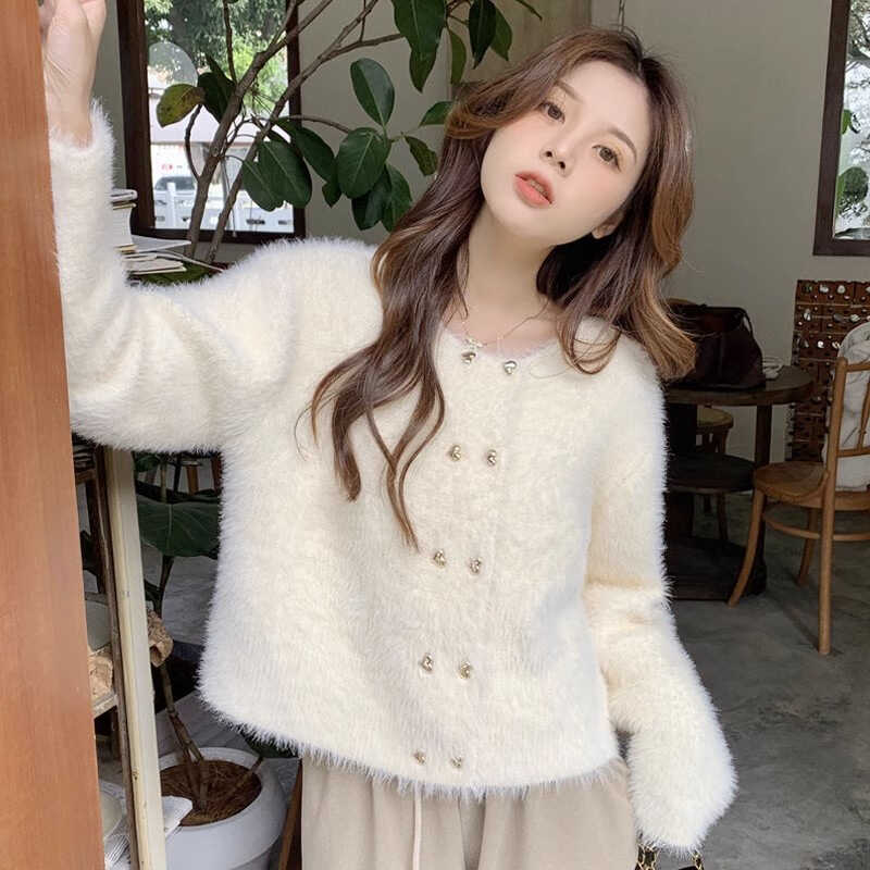 【豆妈专属】hm美拉德穿搭复古日系慵懒风毛衣早秋外套女宽松中长_Hip丿潮人 臻选_-第5张图片-提都小院